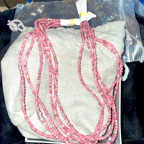 Jay King Jewelry - Pink Tourmaline Bead 6-Strand Necklace with sterling silver by Heidi Daus